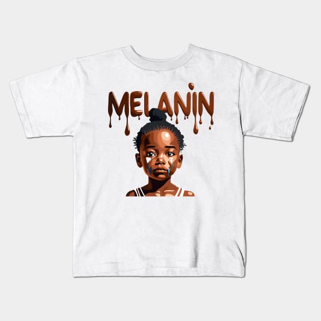 Melanin Drippin' Afrocentric Kids T-Shirt by Graceful Designs